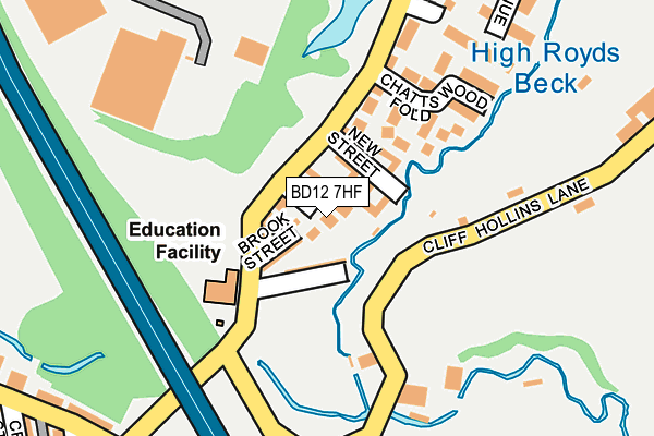 BD12 7HF map - OS OpenMap – Local (Ordnance Survey)