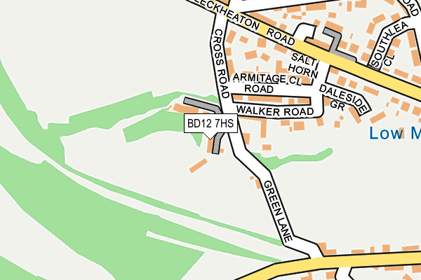 BD12 7HS map - OS OpenMap – Local (Ordnance Survey)