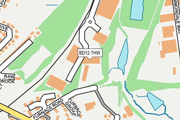 BD12 7HW map - OS OpenMap – Local (Ordnance Survey)