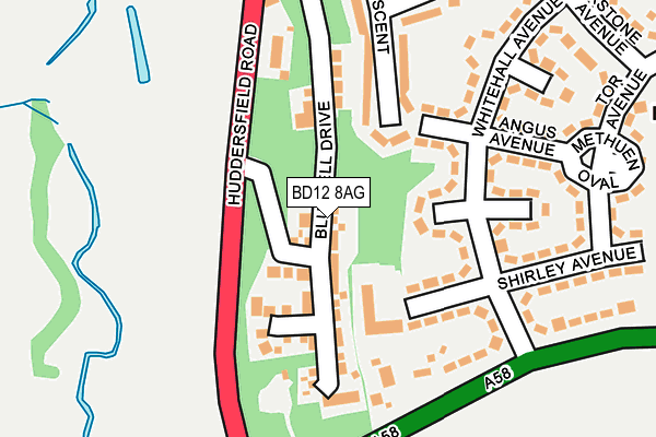 BD12 8AG map - OS OpenMap – Local (Ordnance Survey)