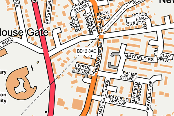 BD12 8AQ map - OS OpenMap – Local (Ordnance Survey)