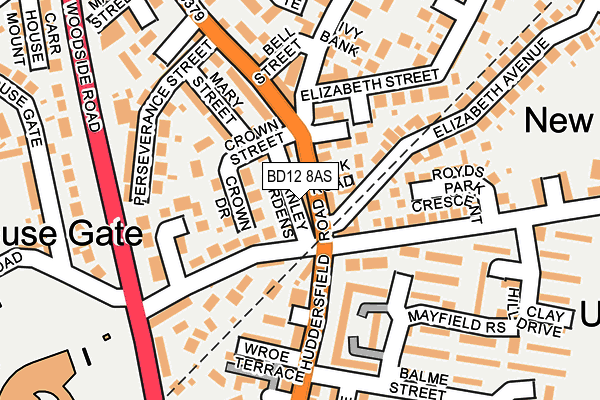 BD12 8AS map - OS OpenMap – Local (Ordnance Survey)