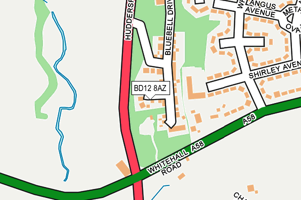 BD12 8AZ map - OS OpenMap – Local (Ordnance Survey)