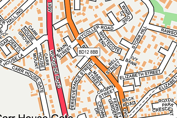 BD12 8BB map - OS OpenMap – Local (Ordnance Survey)