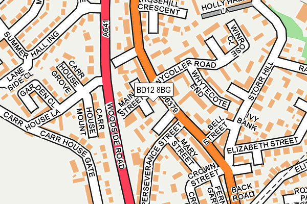 BD12 8BG map - OS OpenMap – Local (Ordnance Survey)