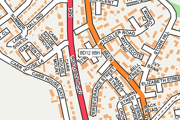BD12 8BH map - OS OpenMap – Local (Ordnance Survey)