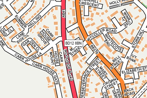 BD12 8BN map - OS OpenMap – Local (Ordnance Survey)