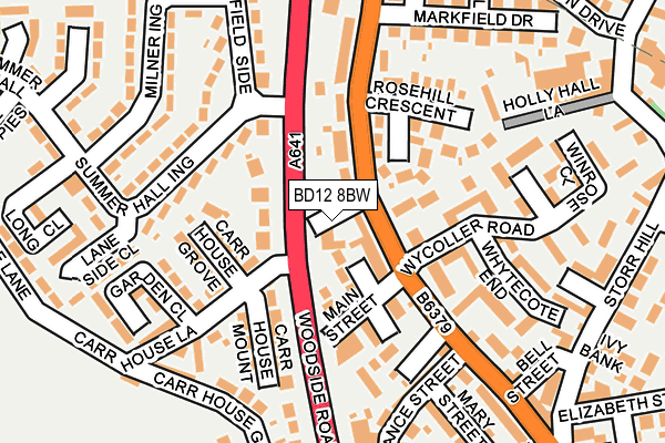 BD12 8BW map - OS OpenMap – Local (Ordnance Survey)