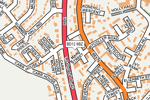 BD12 8BZ map - OS OpenMap – Local (Ordnance Survey)