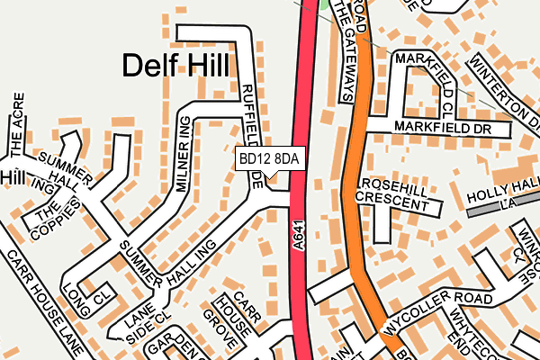 BD12 8DA map - OS OpenMap – Local (Ordnance Survey)