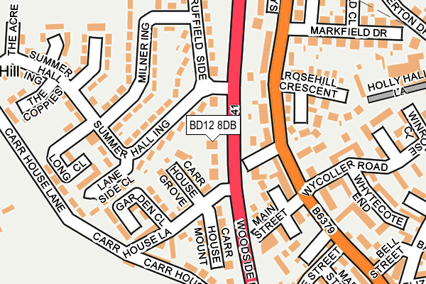 BD12 8DB map - OS OpenMap – Local (Ordnance Survey)