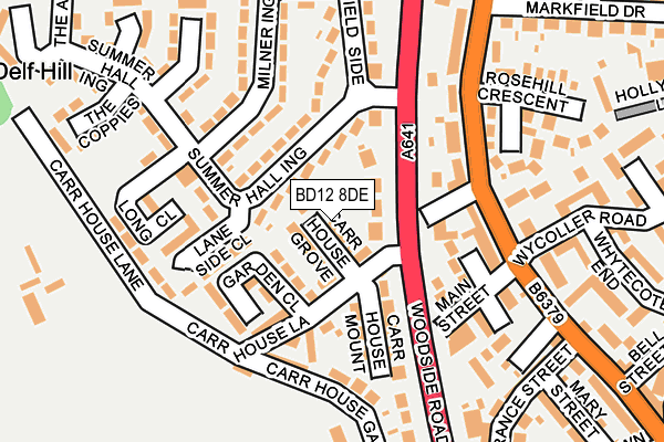 BD12 8DE map - OS OpenMap – Local (Ordnance Survey)