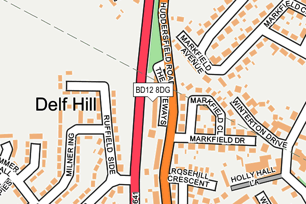 BD12 8DG map - OS OpenMap – Local (Ordnance Survey)