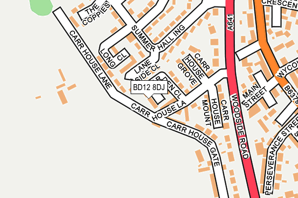 BD12 8DJ map - OS OpenMap – Local (Ordnance Survey)