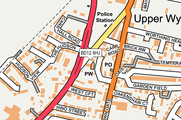 BD12 8HJ map - OS OpenMap – Local (Ordnance Survey)