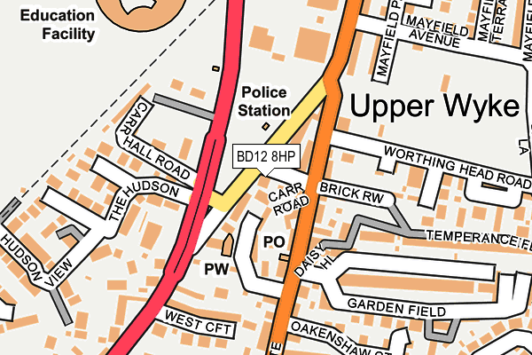 BD12 8HP map - OS OpenMap – Local (Ordnance Survey)