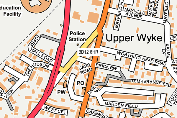 BD12 8HR map - OS OpenMap – Local (Ordnance Survey)