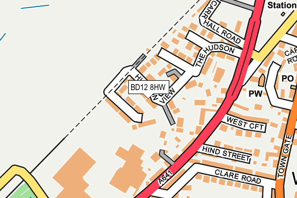 BD12 8HW map - OS OpenMap – Local (Ordnance Survey)