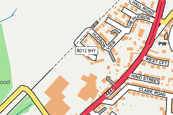 BD12 8HY map - OS OpenMap – Local (Ordnance Survey)