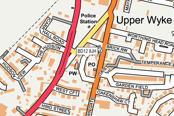 BD12 8JH map - OS OpenMap – Local (Ordnance Survey)