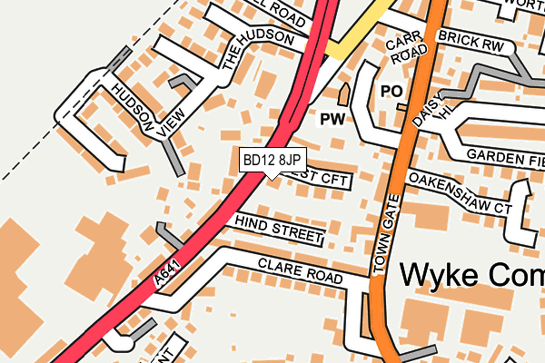 BD12 8JP map - OS OpenMap – Local (Ordnance Survey)