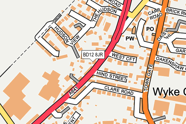 BD12 8JR map - OS OpenMap – Local (Ordnance Survey)