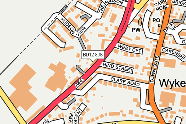 BD12 8JS map - OS OpenMap – Local (Ordnance Survey)