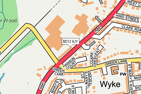 BD12 8JY map - OS OpenMap – Local (Ordnance Survey)