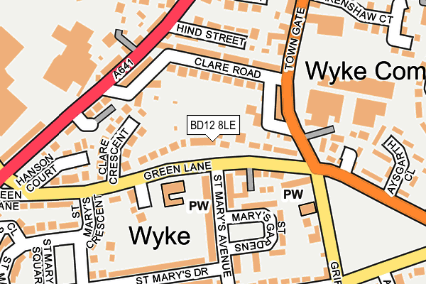 BD12 8LE map - OS OpenMap – Local (Ordnance Survey)