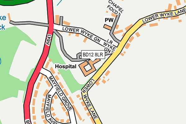 BD12 8LR map - OS OpenMap – Local (Ordnance Survey)