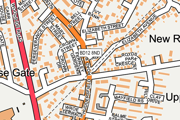 BD12 8ND map - OS OpenMap – Local (Ordnance Survey)