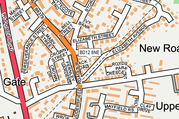 BD12 8NE map - OS OpenMap – Local (Ordnance Survey)