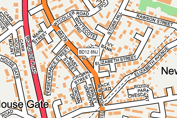 BD12 8NJ map - OS OpenMap – Local (Ordnance Survey)