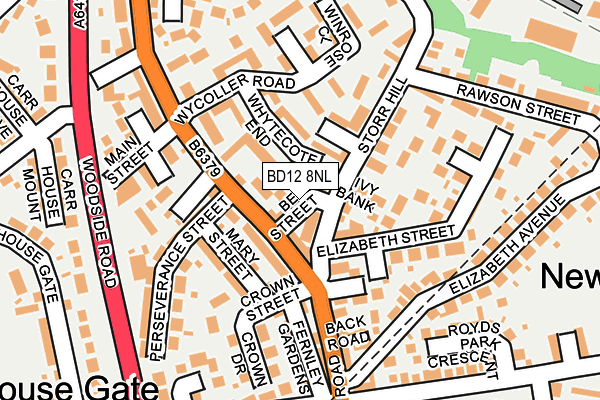 BD12 8NL map - OS OpenMap – Local (Ordnance Survey)