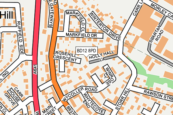 BD12 8PD map - OS OpenMap – Local (Ordnance Survey)