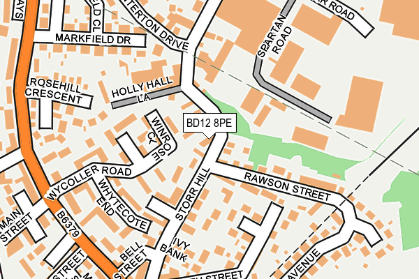BD12 8PE map - OS OpenMap – Local (Ordnance Survey)