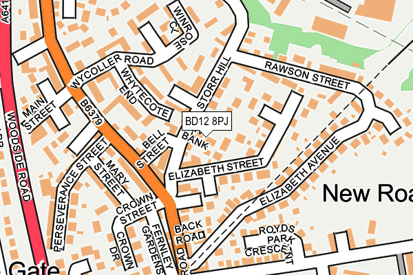 BD12 8PJ map - OS OpenMap – Local (Ordnance Survey)