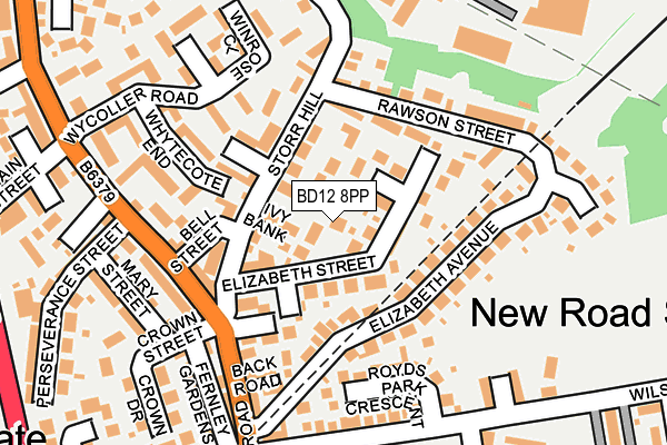 BD12 8PP map - OS OpenMap – Local (Ordnance Survey)