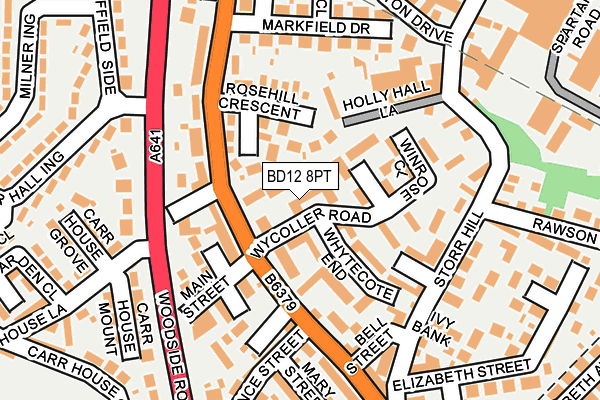 BD12 8PT map - OS OpenMap – Local (Ordnance Survey)