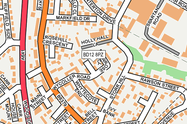 BD12 8PZ map - OS OpenMap – Local (Ordnance Survey)