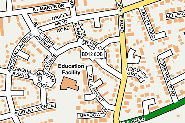 BD12 8QB map - OS OpenMap – Local (Ordnance Survey)