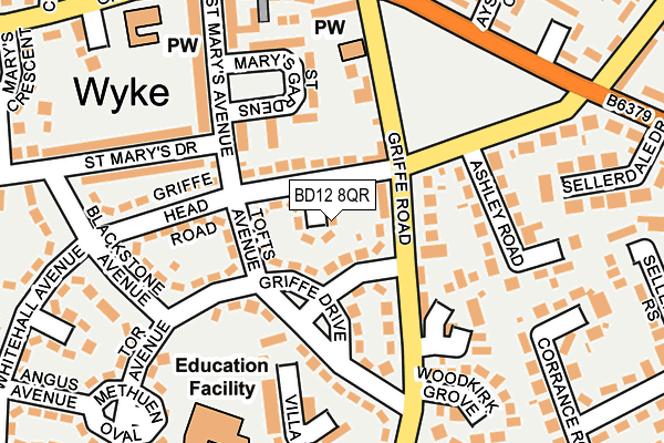 BD12 8QR map - OS OpenMap – Local (Ordnance Survey)