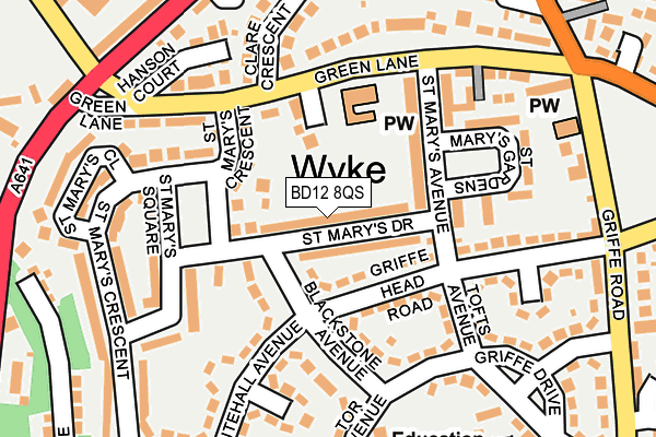 BD12 8QS map - OS OpenMap – Local (Ordnance Survey)