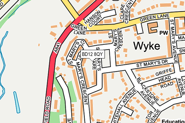 BD12 8QY map - OS OpenMap – Local (Ordnance Survey)