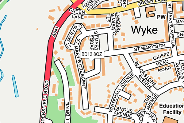 BD12 8QZ map - OS OpenMap – Local (Ordnance Survey)