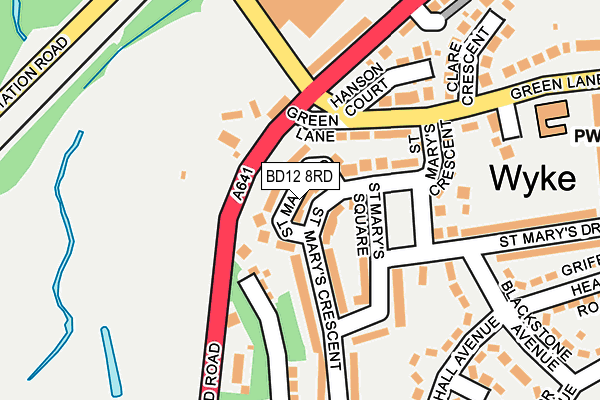 BD12 8RD map - OS OpenMap – Local (Ordnance Survey)
