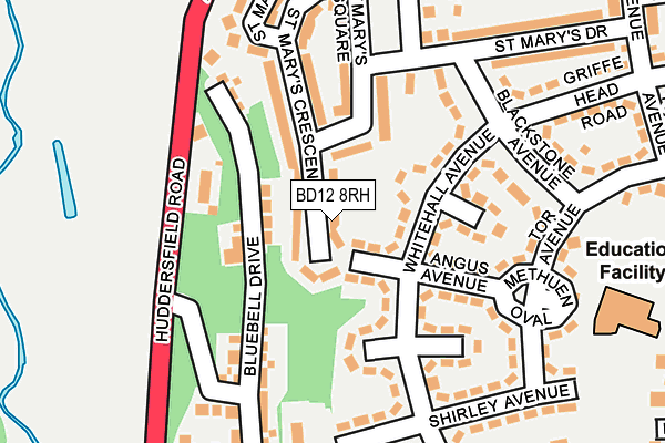 BD12 8RH map - OS OpenMap – Local (Ordnance Survey)