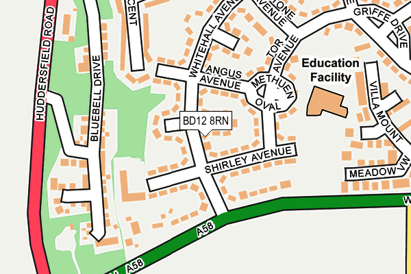 BD12 8RN map - OS OpenMap – Local (Ordnance Survey)