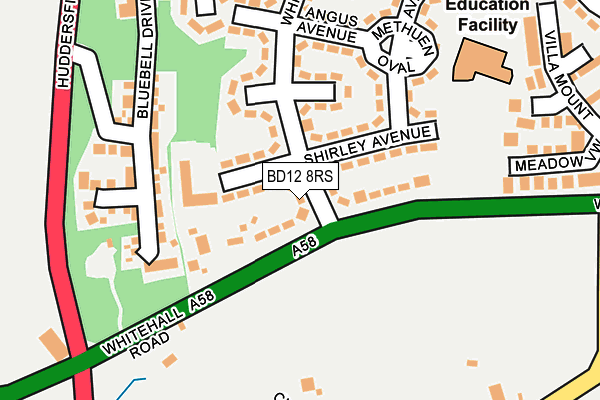 BD12 8RS map - OS OpenMap – Local (Ordnance Survey)