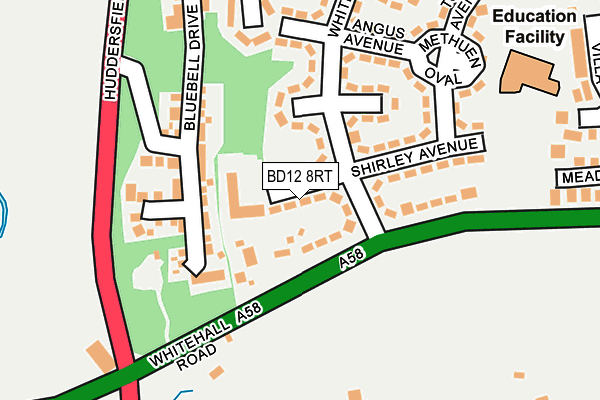 BD12 8RT map - OS OpenMap – Local (Ordnance Survey)